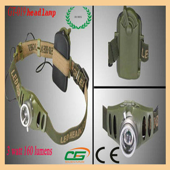 طويل lifespan 3w Reachargeableled Cree مصباح أماميّ بلاستيك, قوة عال led مصباح أماميّ
