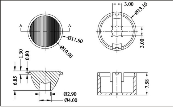 CE 13mm وكري XBD بورصة قطر بقيادة البصرية عدسة / 120 15 زاوية درجة عرض