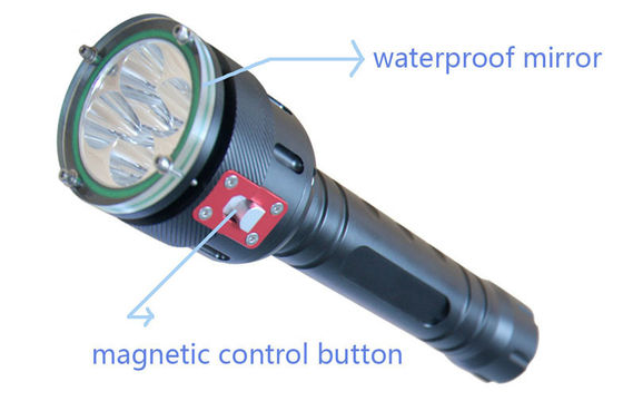 أسود 2400LM LED الغوص الشعلة